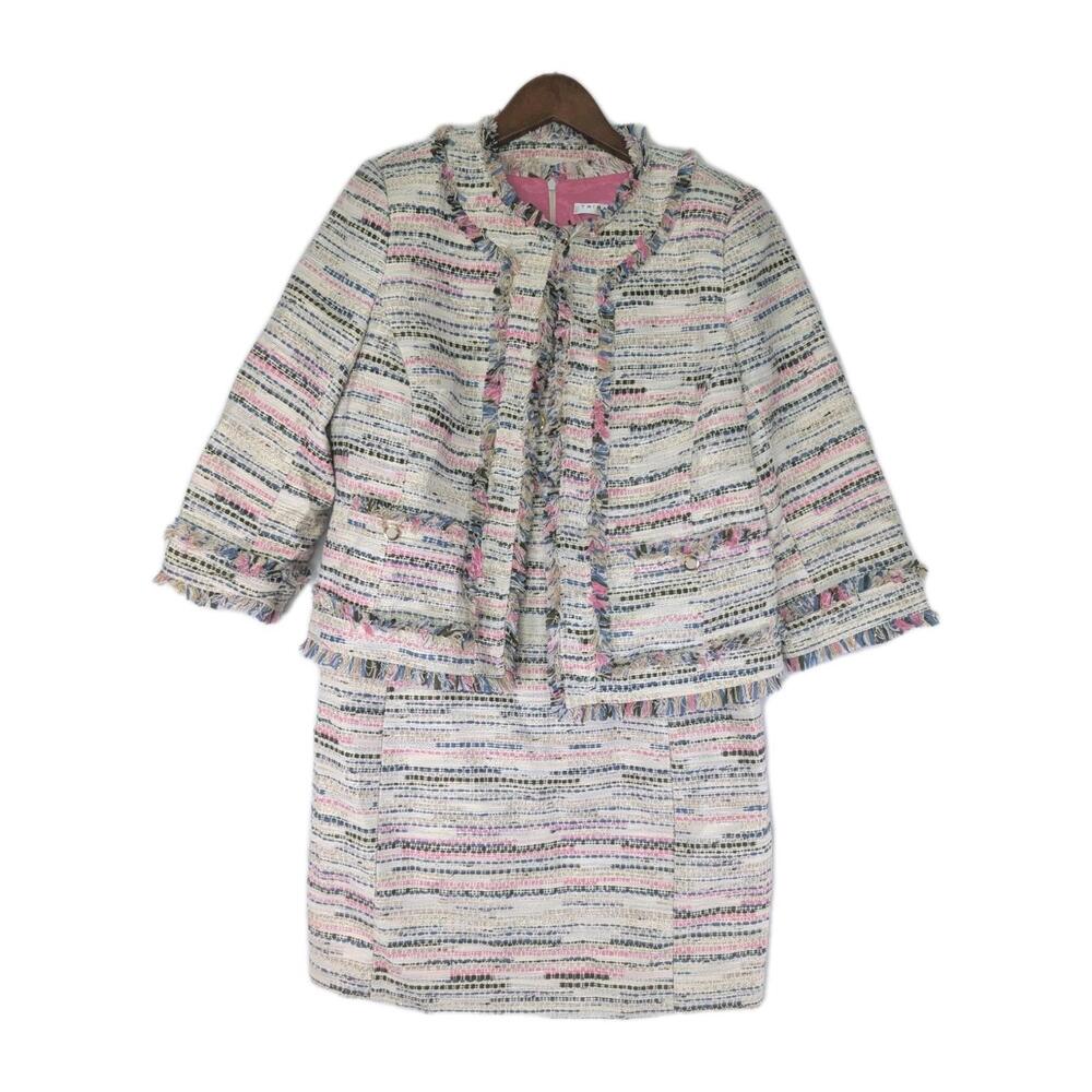 Trina Turk Snowbird Frayed Mini Dress With Matching Blazer Size‎ 10 Retail $797